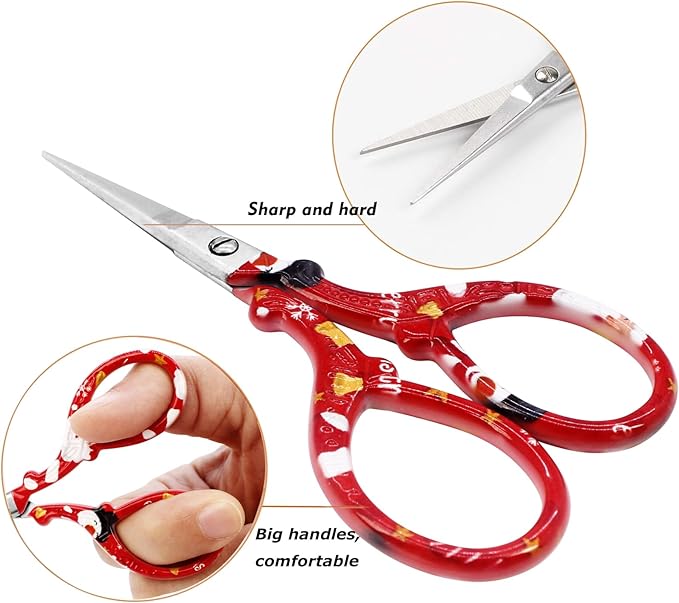 Craft Scissors 3.6 Inch Small Scissors with Leather Cover Sharp Pointed Tip Scissor Stainless Steel Precision Detail Scissor for Crafting Sewing Office Home