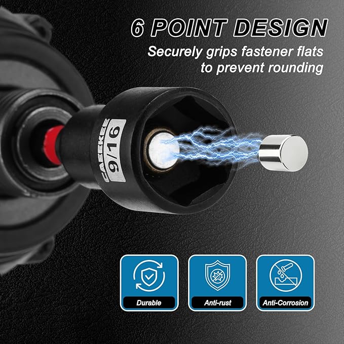 68PCS Magnetic Nut Driver Set for Impact Drill, 1/4" Impact Drill Driver Bit Set, Metric & SAE, Screwdriver Bits, Socket Adapters, Quick-Release Extension, Wing Nut Drivers, Storage Case