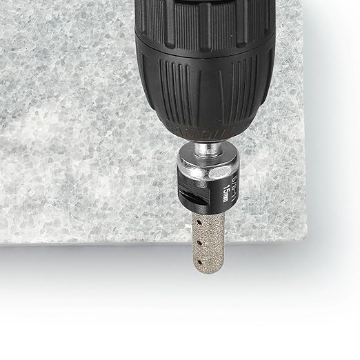 HARFINGTON Diamond Finger Bit 20mm Dia Dry Core Bit with 5/8"-11 Thread Diamond Chamfer Bit for Enlarging Shaping Milling Existing Holes on Porcelain Tile Ceramic Marble Countertop, Black
