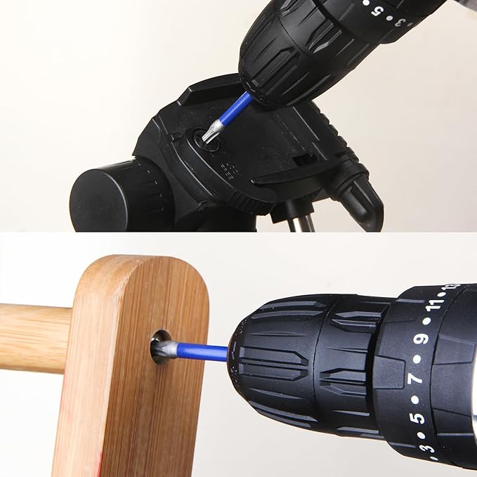 HPHOPE Professional Shockwave Screwdriver Bit Set 10-Piece ??50mm Torx, Pozi, Phillips, Hexagon Bits with Key Ring