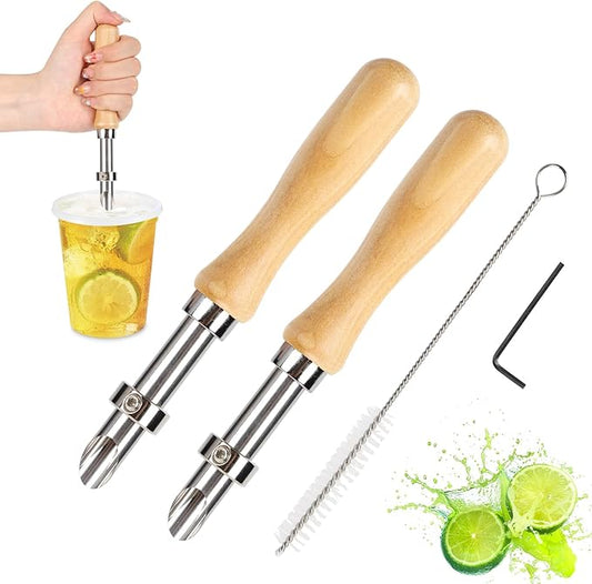 2Pcs Straw Puncher For Plastic Lids Lemonade Cups竊똂lay Hole Cutters Straw Hole Puncher,Tools for Lemonade Stand Supplies