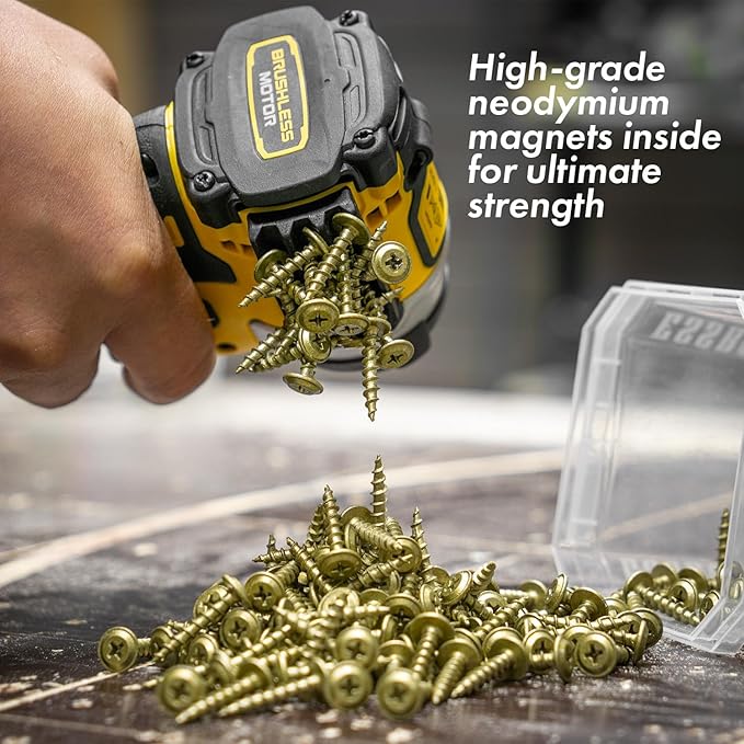 Magnetic Bit Holder for Impact Drivers and Drills - Super Strong Adhesive - Drill Accessory Compatible With Most Drills Brands like Dewalt, Makita, Klein, Bosch and Milwaukee Bit Holder