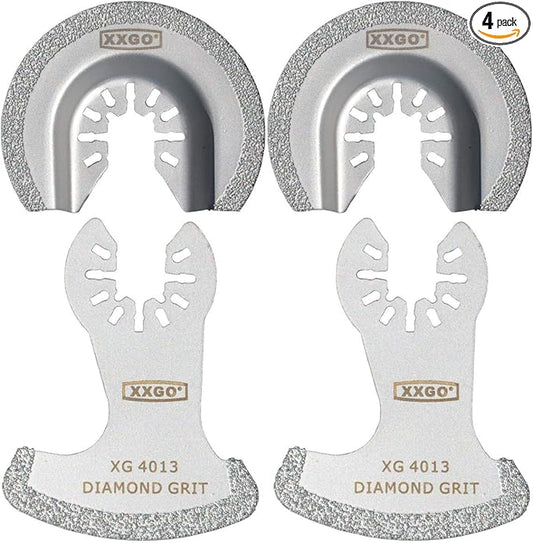 XXGO 4 Pcs Oscillating Multi Tool Diamond Segment Swing Semi Circle Grit Grout Saw Blades XG4002D