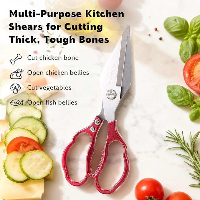 Kitchen Shears & kitchen* scissors All Purpose | kitchen gadgets-Heavy Duty Stainless Steel Meat Poultry Food Scissors, Dishwasher Safe for Home and Kitchen Essentials, Utensils, Gadgets, Accessories