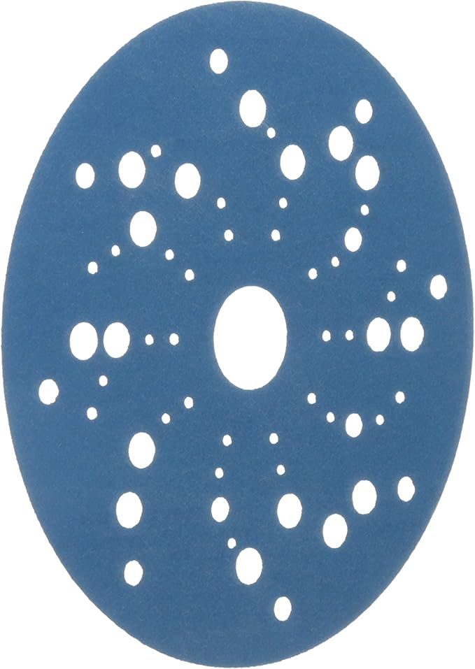 3M Hookit Blue Abrasive Ceramic Aluminum Oxide Hook & Loop Disc - 5 in Diameter Multi-Hole Vacuum Holes - 36166 [PRICE is per BOX]