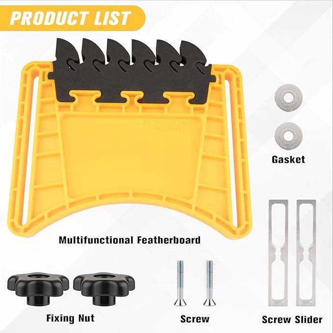 Featherboards for Table Saw, Featherboard Table Saw Safety Accessories to Reduce Kickback for Woodworking, Upgrade EVA Table Saw Featherboard for Table Saw, Band Saws and Router Tables