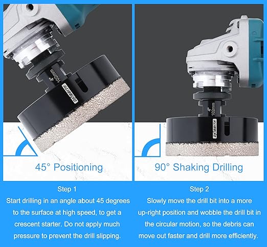 DKIBBITH 4 inch Diamond Hole Saw, 102mm Hole Saw for Concrete Brick Masonry Block Granite Tiles Quartzite Marble Porcelain Ceramic Stones with Female 5/8-11 Thread Fit Most Angle Grinders, Black