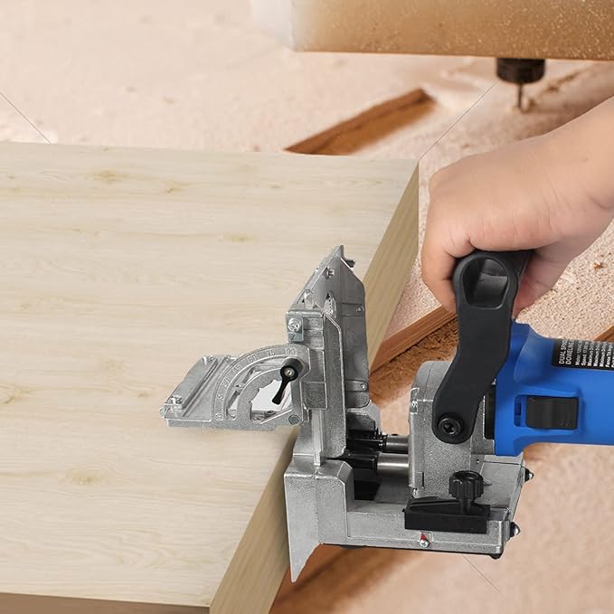 DJ710 Dual Spindle Dowel Jointer,Wood Dowels Joiner,with two 8mm and 6mm bits,Wooden Dowel Pins 80pcs,Biscuit Joiner
