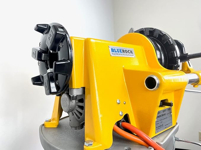 BLUEROCK PTM-300 Pipe Threading Kit includes PD-300 Power Drive, PTK-300 Threading Kit Assembly, OB-22 Oiler Bucket and H300 Tripod Stand