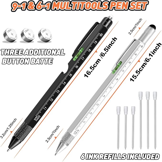 KEZKALS Valentines Day Gifts for Him Boyfriend, 9 in 1 Multitool Pen Set Gifts for Men, Husband Mens Valentines Day Gifts, Birthday Gifts for Men Who Have Everything, Cool Gadgets Tools