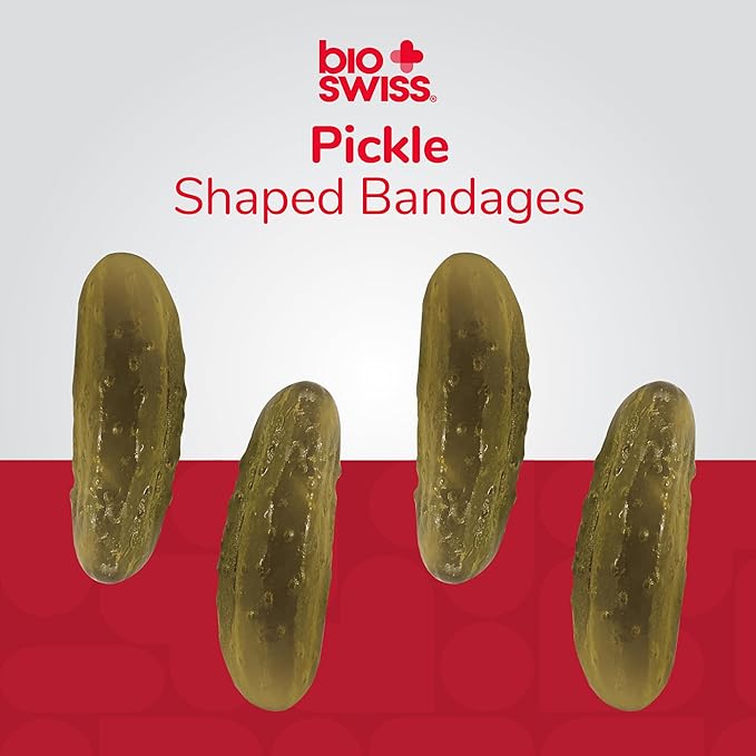 BioSwiss Bandages, Pickle Shaped Self Adhesive Bandage Set, Latex Free, Sterile Wound Care, 24 Count