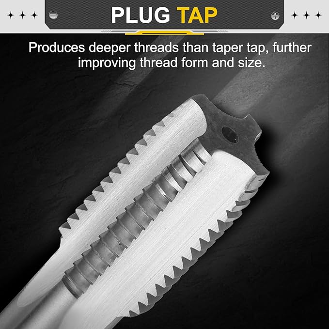 uxcell Hand Plug Tap M21 x 2.5 H2 Metric Thread Plug Style Taps Straight Flute Screw Tapping Threading Tool High Speed Steel HSS6542