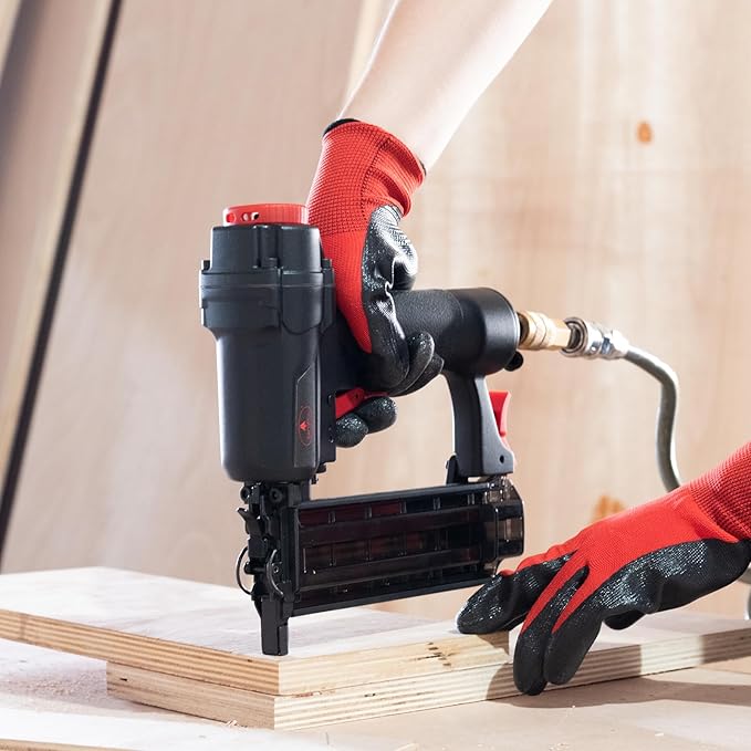 AEROPRO Tools Pneumatic Brad Nailer, 18 Gauge Air Brad Nail Gun with 1000pcs Nails for Upholstery, DIY Project, Woodworking