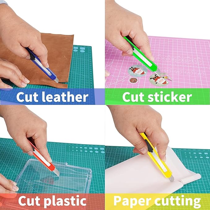 DIYSELF Knife 48 Pack Box Cutters Retractable Heavy Duty, Razor Knife with Smooth Mechanism, 9mm Wide Box Cutter Knife Used for Cutting Paper, Plastic and Boxes