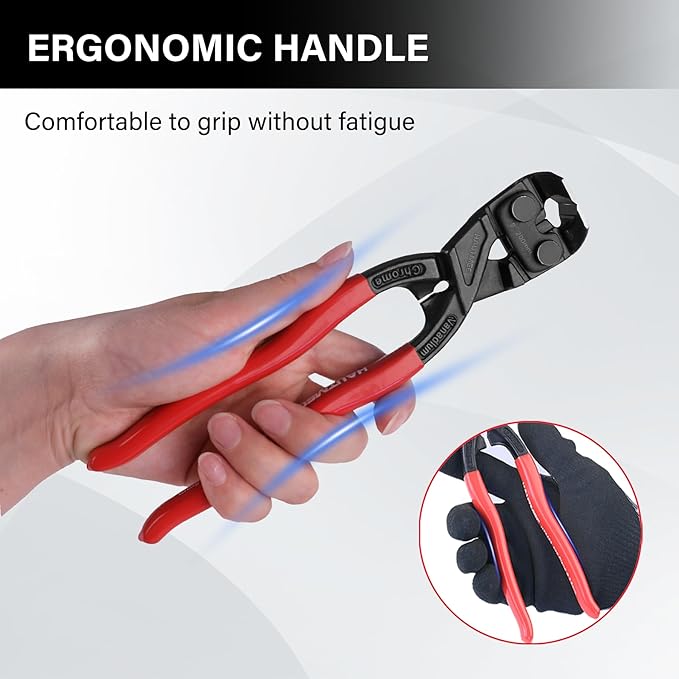 HAUTMEC 8 Inch Nail Puller Pliers Tool, High Leverage End Cutting Pliers, Nail Remover Tool with Anti-Slip Grip, CRV Steel End Cutting Nippers Tool for Pulling or Cutter Nails, Small Bolts and Wires
