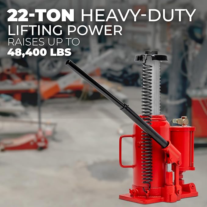 Stark USA 22 Tons Pneumatic Air Bottle Hydraulic Manual Bottle Jack Hoist Maintenance of Automobiles, Agricultural Vehicles, Trucks, Mobile Machinery