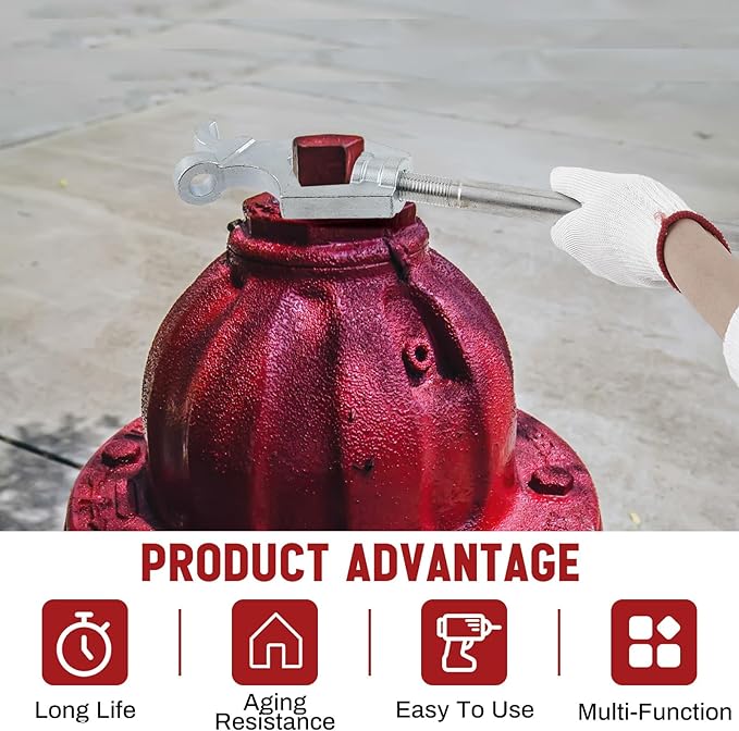 Tandefio 1 Pcs Fire Hydrant Wrench Adjustable, 1-1/2 to 3 20 Inch Multifunctional Hydrant Wrench for Tightening Fire Nut Tightening Water Pipe, 3 Position Adjustable Nut 1-1/2 to 3 (Roller Handle)