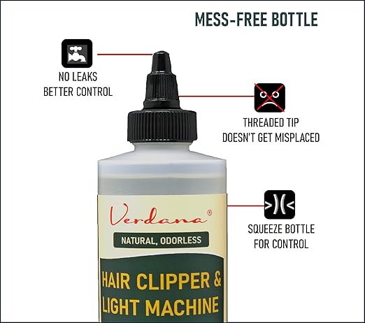 Verdana Hair Clipper & Trimmer Oil ??8 Fl Oz ??Plant-Derived Light Machine Oil for Clippers, Sewing Machines, Shredders & Electric Razors ??Natural, Odorless, Non-Toxic Lubricant