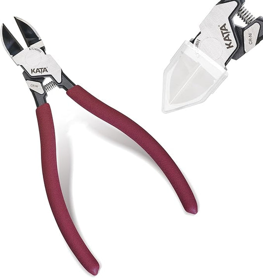 KATA Wire Cutters Plier for Crafting: Heavy Duty 6-Inch Side Cutter Pliers Metal Cutting Tool - Sharp Flush Cut Model Snips for Jewelry Making- For Floral, Artificial Flowers, Chicken Wire, Electrical