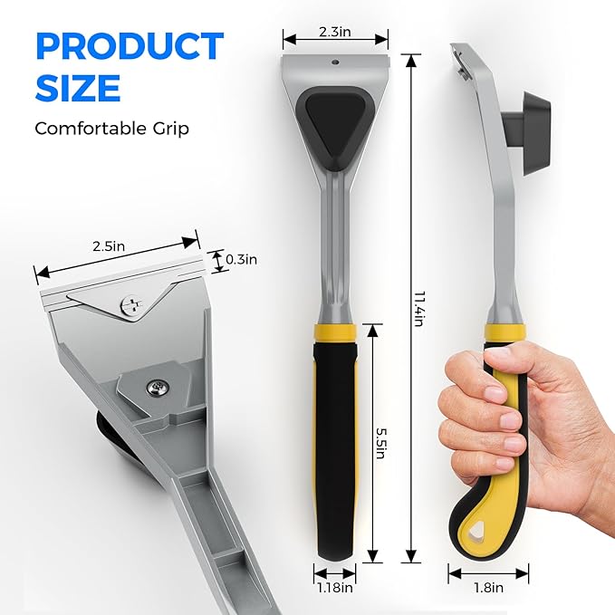 Premium Ergonomic Carbide Paint Scraper, 2.5 Inch Heavy Duty Scraper Tool for Removing Varnish, Paint, Scratch, Stickers, Glue, Resin, Rust, Putty, Stain Finishes, Easy and Comfortable to Use