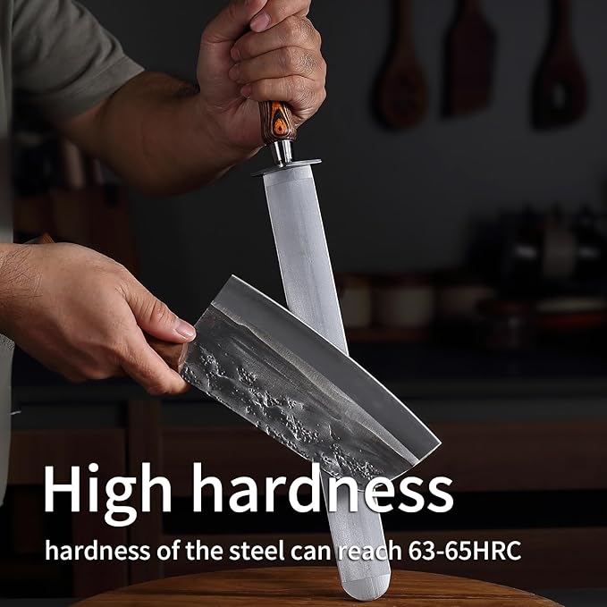 Honing Steel 12 inch Flat Honing Rod Heavy-Duty Sharpening Steel, Fine Cut, High hardness, Ideal For Butcher Knives and Chef Knives, Knife Sharpeners