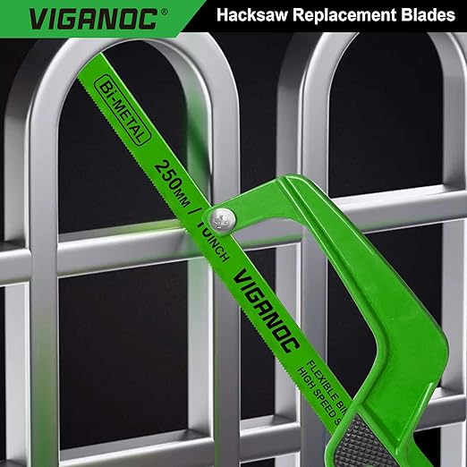 10" Hacksaw Replacement Blades Set, Bi-Metal High Speed Steel Hack Saw Blade Sets - 18T - 24T - 32T HSS Saw Blades, 10 Pack