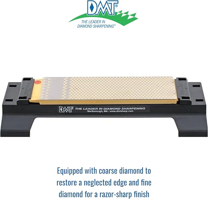 DMT WM8FC-WB DuoSharp Double-Sided Diamond Whetstone, Fine/Coarse (600/325) Diamond Sharpening Stone with Base, 8-Inch