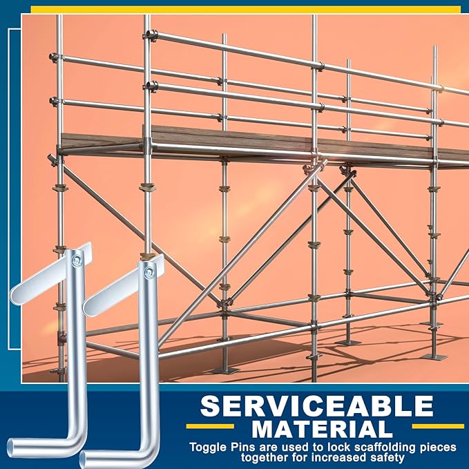 Tandefio 80 Scaffolding Toggle Pins Galvanized Steel Scaffold Locking Pins for All Purpose Use