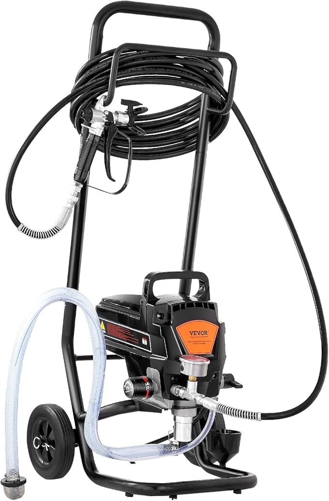 VEVOR Stand Airless Paint Sprayer with Cart, 950W 3000PSI High Efficiency Electric Airless Sprayer, Fine and Even Painting Effect, Paint Sprayers for Home Interior and Exterior Furniture and Fences