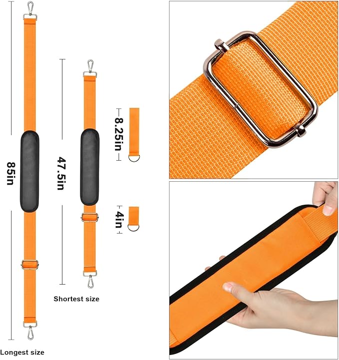 Universal Shoulder Strap for Leaf Blower & String Trimmer, Compatible with WOLFMEN for EGO Power+ for WORX for LAZYBOI for LEAPUL for DEWALT for MZK for Greenworks for BLACK+DECKER (1, Orange)