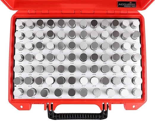 Accusize Industrial Tools 0.751''-0.832'', 82 Pcs Steel Plug Pin Gauge Set, Minus, Class Zz, M5(-)