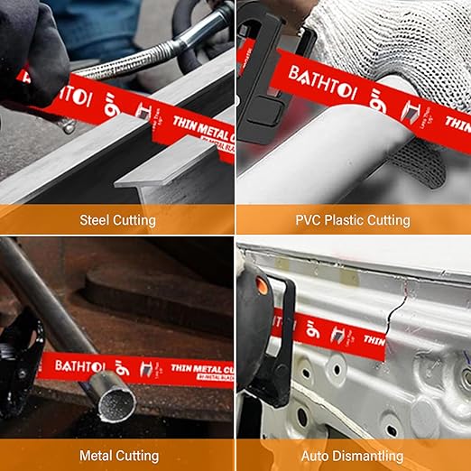 25 Pack 12 Inch 14/18 Tpi Reciprocating Saw Blades for Metal Cutting, Carbide Alloy Steel Sawzall Blades for Automobile Dismantling with 8% Cobalt for Longer Life and Faster Cutting Speed