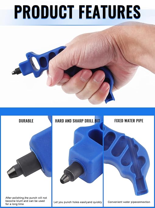 Kalolary 2Pcs Drip Irrigation Tubing Hole Punch, Drip Tube Hole Punch Tool Outdoor Irrigation Pipe Hand Punch for 16/20mm PE Pipe Opening Punch