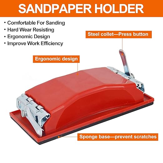 Wet & Dry Sandpaper Set, 42 Sheets of 120 to 3000 grit Sandpaper with Sanding Block Sander,for Wood Furniture Finishing Metal Automotive Sanding Polishing