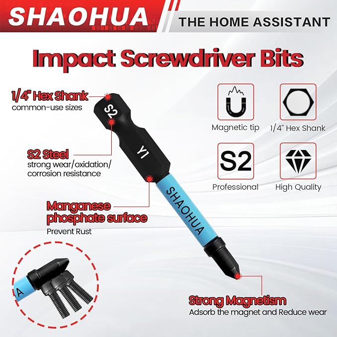 20PCS Screwdriver Bit Set, 1"Triangle Screwdriver Set TA12-30, Square Drive Bits#2,2.75,3,4,5, U-Shaped Bits Set U4,U6,Triwings screwdrivers Y0,Y1, S2 Steel Hex Head Drill Bit Set with 1/4" Bit Holder
