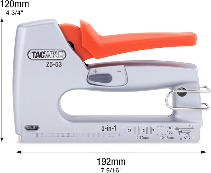 Tacwise 1765 Z5-53 (JT21) Heavy Duty 5-in-1 Metal Staple/Nail Gun with 4000 Staples, 2000 Nails and Staple Remover, Stapler and Brad Nailer for Professional and DIY Tasks