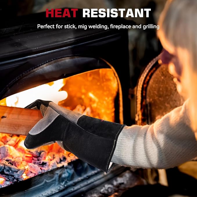 ARCCAPTAIN Welding Gloves 932??Heat/Fire Resistant 16 inches Gloves for Stick, Mig, Forge, BBQ, Grill, Fireplace, Baking, Stove Working Protection