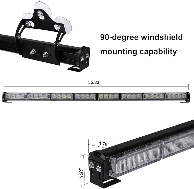 ASPL 36" 32LED Traffic Advisor Light Bar Warning Emergency Strobe Light Bar Directional Flashing Emergency Caution Lighting Led Safety Lights with 16 ft Straight Cord (Red/White)