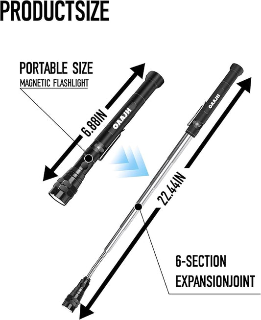 Christmas Stocking Stuffers for Adults, Magnetic Pickup Tool with 3 LED Lights, Telescoping Magnet Flashlight Gifts Dad Gifts from Daughter Son Wife, Cool Gadgets for Men 2024, Birthday Gifts for Men
