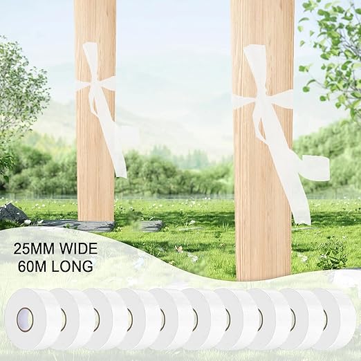 10 Pack White Flagging Tape, Non-Adhesive Plastic Ribbon Neon Marking Roll,1inch*2000ft, Marking Tape for Tree Marking, Hunting, Boundaries and Hazardous Areas,Trail Marking