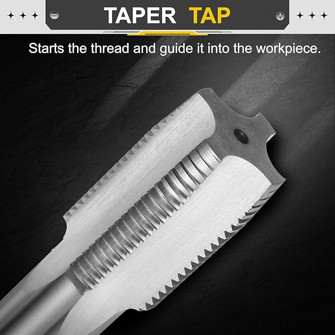uxcell Hand Taper Tap M39 x 3 Metric Thread Taper Style Taps Straight Flute Screw Tapping Threading Tool High Speed Steel HSS6542