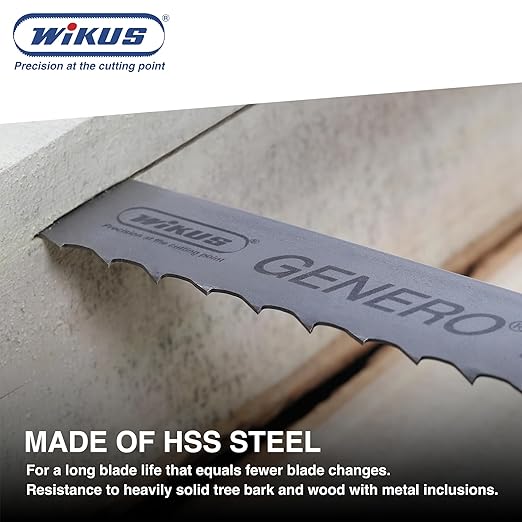 Bandsaw Blade 125'' x 1 1/4'' – Portable Precision Band Saw Blades for Woodworking, Sawmill & Wood Cutting - 10° Durable Saw Blade, 1.15 TPI, 0.042'' Thick - 5 Pack - Made in Germany – GENERO by WIKUS