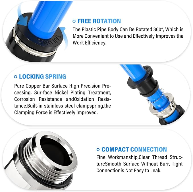 TAILONZ PNEUMATIC Male Elbow 10mm Tube OD x 3/8 Inch BSP 90 Push to Connect Fittings PL10-03 (Pack of 10)