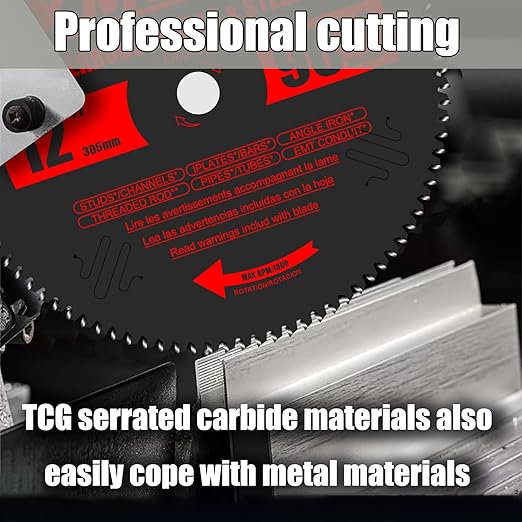 12 Inch Saw Blade for Aluminum,Replace for Diablo 12 Inch Medium Aluminum Cutting Saw Blade,Compatible with 12" Miter/Table Saws for Cutting Non-Ferrous Metal & Plastic.1 Inch Arbor