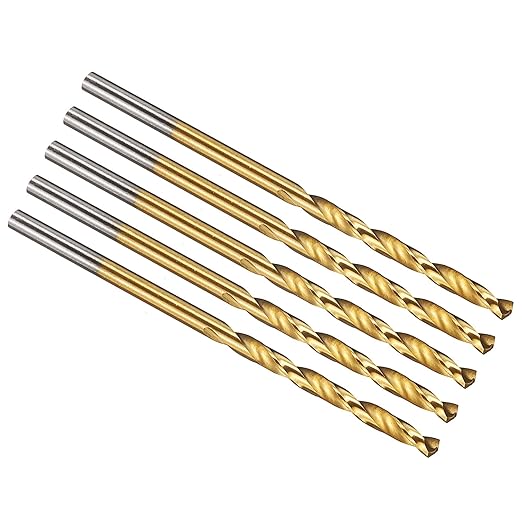 PATIKIL 1.8mm Drill Bit, M42 8% Cobalt High-Speed Steel Jobber Straight Shank 135° Titanium Nitride (TiN) Coated for Hard Metal Stainless Steel - 5 Pack
