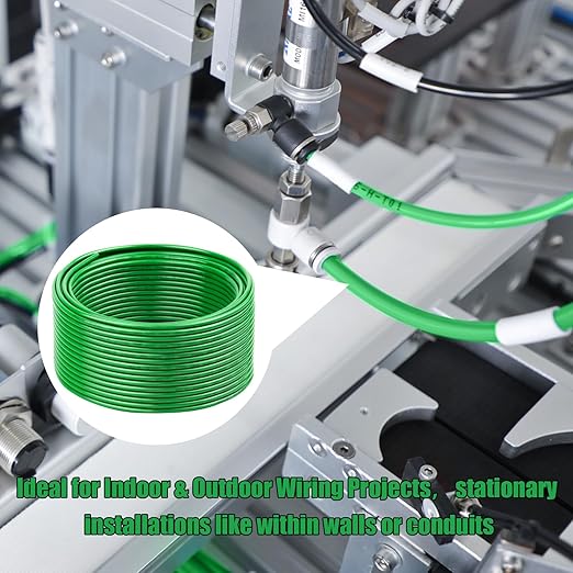 XRDS -RF 12 AWG THHN Stranded Bare Copper Wire, 75FT Green Grounding Wire, 600V Rated Building Wire Ideal for Panel Wiring, Grounding, Lighting Circuits, Control Systems