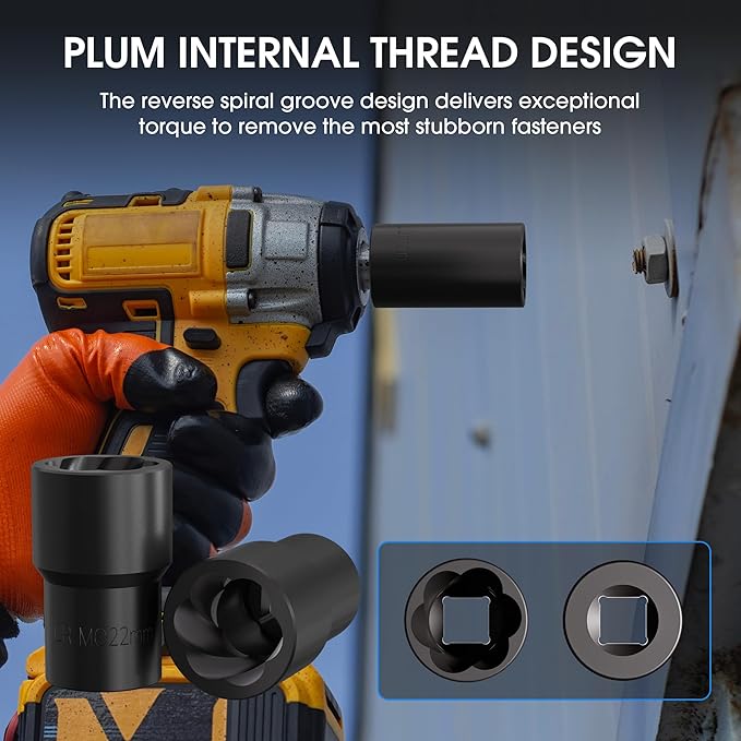 27-Pieces Twist socket & Stud extractor for Damaged, Frozen, Studs, Rusted, Rounded-Off Bolts, Nuts & Screws, Cr-Mo Steel