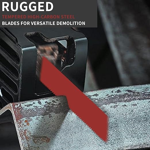 GoYonder Reciprocating Saw Blades 9 Inch 14TPI Saw Blades for Metal Pipe, Sheet Metal, Rebar, Bi-Metal Saw Blades Wear Resistance Sharp for Metal Cutting with Organizer Case (10-Pack)