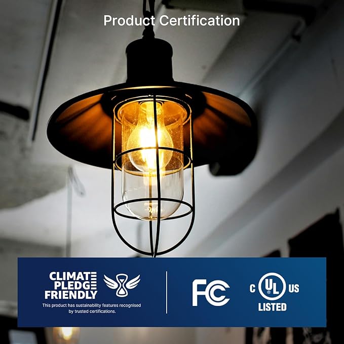 FLSNT 100W Equivalent LED Edison Bulbs, 12W Dimmable A21 LED Light Bulbs, 1600LM, 2700K Soft White, CRI90, E26 Base, 8 Pack