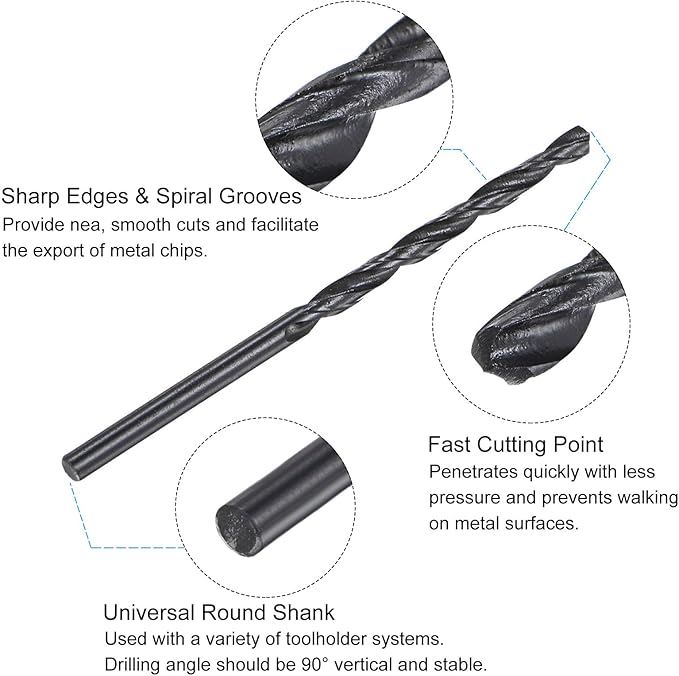 uxcell 2pcs M3.5 x 0.6 Tap & 2.9mm Drill Bit Set, Black Oxide, Spiral Flute, High Speed Steel, Tap and Drill Bit Set, Tool Set